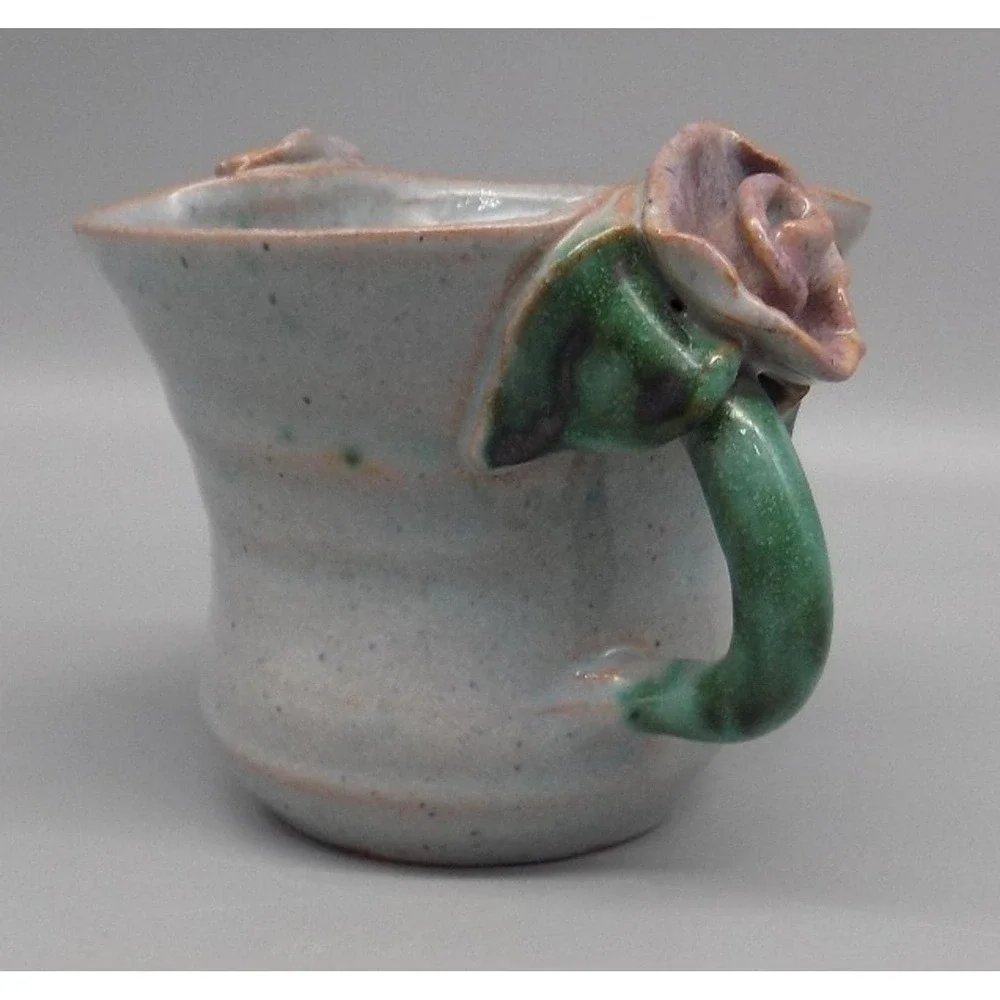 Mary Short Hand Made Double Handle Mini Vase Vintage 30's 40's Topeka KS Potter